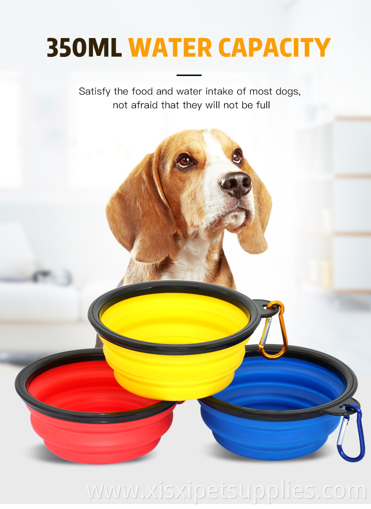 Factory Wholesale Outdoor Travel Portable Foldable Dog Water Food Bowl Collapsible Pet Dog Bowl
